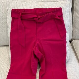 Nicole Miller Pink Ankle Pants With Tie Front, Size XS, EUC
